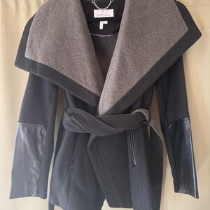 BCBGeneration Black/Gray Wrap Coat